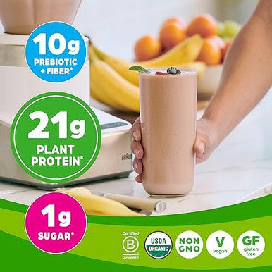 Orgain Organic Vegan Protein + 50 Superfoods Powder Vanilla Bean 21G Plant Based Protein 8G Prebiotic Fiber No Lactose Ingredients Gluten No Added Sugar 1.12 Lb (Packaging May Vary)