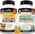 Turmeric Curcumin With Black Pepper Extract 1500Mg Complex (1 Month Supply) Plus Advanced Strength Pre And Probiotics Supplement With Digestive Enzymes (1 Month Supply)
