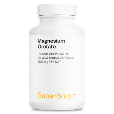 Supersmart Magnesium Orotate 1500 mg Per Day Muscle Relaxer Helps Relieve Stress Non GMO Gluten Free 90 Vegetarian Capsules
