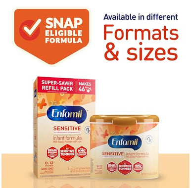 Enfamil Sensitive Baby Formula With Dha Iron & Prebiotics To Help Support Brain & Immune Support. Lactose Sensitivity Infant Formula Inspired By Breast Milk Nongmo Powder Can 78 Oz