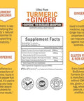 Organic Turmeric Curcumin And Ginger Supplement (1 Month Supply) Plus 65 Billion Cfu Daily Probiotic Supplement (1 Month Supply)