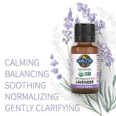 Garden Of Life Essential Oils Starter Pack (Lavender Peppermint Lemon Tea Tree) 2 Fl Oz Liquid (60 Ml) - Set Of 4-0.5 Fl Oz Bottles 100 Usda Organic & Pure Non-Gmo For Diffuser Aromatherapy