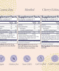 Zand Immunity Variety 3 Pack - Lemon Zinc Menthol And Cherry Ecea Zinc Throat Lozenges - Good-For-You Dry Mouth Lozenges Immune Support Supplement - Natural Flavor Vegan Gluten 50Ct Ea