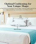 Sutera Dream Deep Contour Memory Foam Pillow Orthopedic Cervical Support For Neck Shoulder And Back Pain Relief Ergonomic Pillow For Side Back And Stomach Sleepers Washable Cover - White+Bag