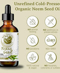 Bella Terra Oils - Organic Neem Seed Oil 4Oz - Immerse In The Benefits Of Organic Neem Enriched With Amino Acids & Omega-6 Nourishing Skin Treat