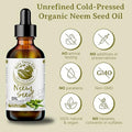 Bella Terra Oils - Organic Neem Seed Oil 4Oz - Immerse In The Benefits Of Organic Neem Enriched With Amino Acids & Omega-6 Nourishing Skin Treat