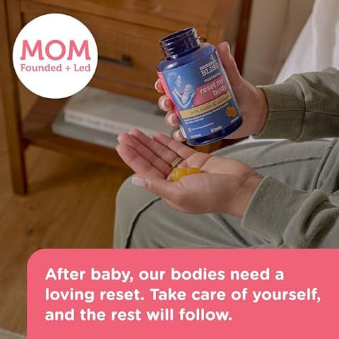 Mommys Bliss Postnatal Support Reset My Body Gummies with Biotin and Collagen Supports Postpartum Energy Healing and Joint Health + Hair Skin and Nails Health Gluten 60 Gummies (30 Servings)