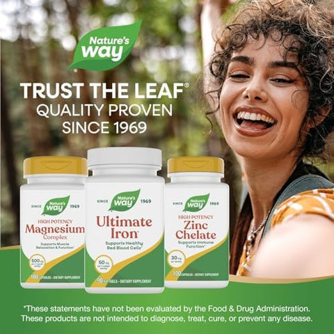 Naturea A' A" S Way Ultimate Iron Healthy Red Blood Cells 50 Mg Per Serving GlutenFree 90 Softgels
