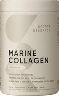 Sports Research Marine Collagen Peptides Powder - Sourced From Wild-Caught Fish Pescatarian Friendly Keto Certified & Non-Gmo Tested - Easy To Mix In Water Or Juice! (34 Servings)