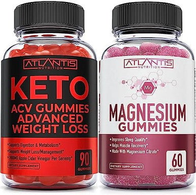 Keto Acv Gummies Advanced Weight Loss 90 Gummies + Magnesium Citrate 60 Gummies