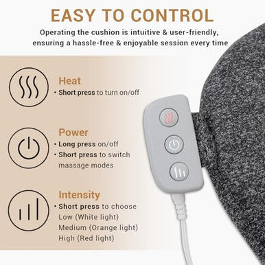 Mynt Lower Back Massager Shiatsu Hip Massager Lumbar Rolling Massage Seat Cushion With Heat Foldable Ergonomic Support Cushion For Home Office Help Improve Sitting Posture s For Mom