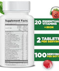 Lifeable Multivitamin and Multimineral with Iron Chewables for Kids Vegetarian Gluten Free Vegetarian Great Tasting Natural Flavored Pectin Chews with Vitamins A B C D and E 150 Count