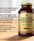 Solgar Calcium Magnesium Citrate 250 Tablets (Pack Of 2) Supports Healthy Bones and Teeth Musculoskeletal and Nervous System Support Highly Absorbable NonGmo And Vegan 100 Total Servings