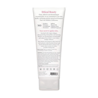 DERMA E Rosehip and Almond Anti-Aging Shea Body Lotion Vegan Collagen, Retinol and Vitamin E Moisturizer for Dry Skin Gently Scented Cruelty Free Moisturizing Cream, 8 oz