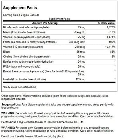 Swanson Activated Vitamin B-Complex High Bioavailability 60 Veg Capsules