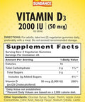 Sundance Vitamin D3 Gummies 2000 IU 48 Count Pineapple Flavor Vegetarian NonGMO and Gluten Free Supplement