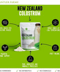 Antler Farms 100% Pure Zealand Colostrum, 30 Servings, 1 Lb - Grass Fed, Pasture Raised, Clean Sourced, Cold Processed, Undiluted, High Igg Content