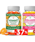 Lunakai Vitamin C And Collagen Gummies Bundle - 300Mg Organic Non-Gmo Vegan Vit C Chewable Gummy - Anti Aging Supplements For Men & Women 30 Days Supply