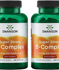 Swanson Vitamin B-Complex W/Vitamin C - Natural Supplement Promoting Stress Relief, Energy Support & Aiding Immune Health - May Support Metabolism & Nervous Health - (100 Capsules) (2 Pack)