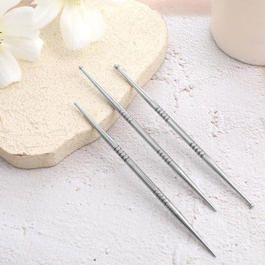 Aysatogc Acupuncture Pen Facial Reflexology Massage Tool Ear Acupressure And Body Point Probe Pen For Face Body Muscle Relax Feet Legs Arms Shoulders Neck Back Stainless Steel 3 Pieces