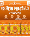 Crisp Power High Protein Pretzels Sea Salt High Protein Snack 28G Protein Low Carb Crunchy No Added Sugar Ketofriendly Snack 1.75 Oz Bags 6 Pack Vegan Plantbased Keto