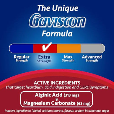 Gaviscon Extra Strength Cherry 60 Count Chewable Foamtabs