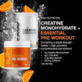 Raw Nutrition Creatine Monohydrate & Orange Pre-Workout Powder Bundle