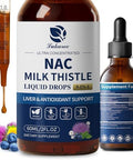 Lukaree Nac Supplement 600Mg W/Milk Thistle Liposomal Nac Nacetyllcysteine Liquid Drops W/Selenium For Liver & Lung Healthantioxidants Brain Wellness & Immune Support Ultraconcentrated 2Oz