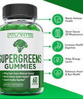 Supergreen, Magnesium & Ashwagandha Gummies - Improves Sleep & Helps Muscle Cramps, Supergreens With Spinach, Broccoli, Beetroot, Green Tea, & Acai For Immune Support - 60 Gummies