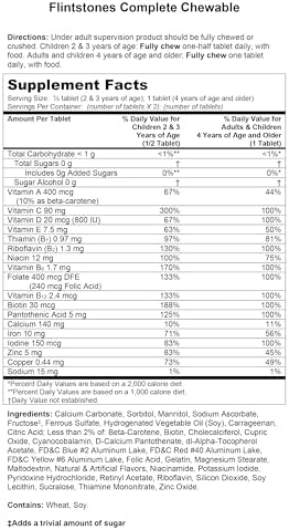 Flintstones Vitamins Multivitamin Chewable Tablets 90 Count