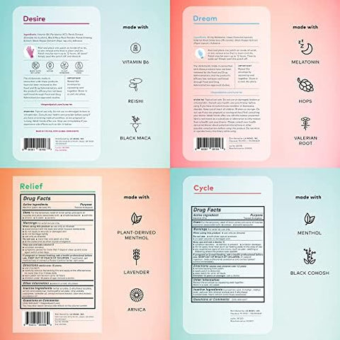 The Good Patch All The Plant Patches Mixed Bundle. Perfect For Life'S Untimely Yet Common Ailments. 5 Varieties: B12 Awake Dream Rescue Cycle Relief (20 Total Patches)