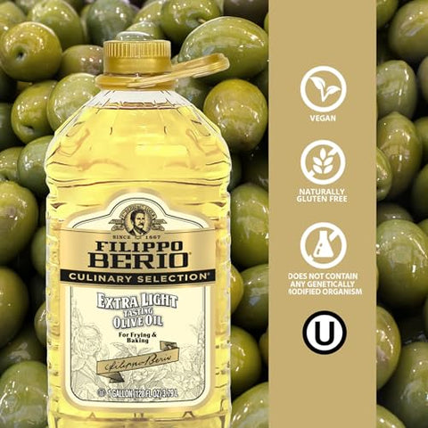 Filippo Berio EXTRA LIGHT Olive Oil, 1 Gallon ÃƒÆ’Ã‚Â¢ÃƒÂ¢Ã¢â‚¬Å¡Ã‚Â¬ÃƒÂ¢Ã¢â€šÂ¬Ã…â€œ For Baking and Frying