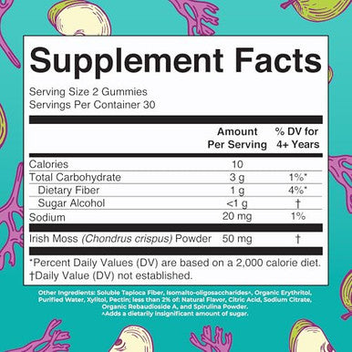 Maryruth'S Maryruth Organics Gummies Sugar Free Made With Irish Sea Moss For Gut Health And Immune Support Formulated For Adults And Kids Ages 4 Vegan Non-Gmo Gluten Free 60 Count