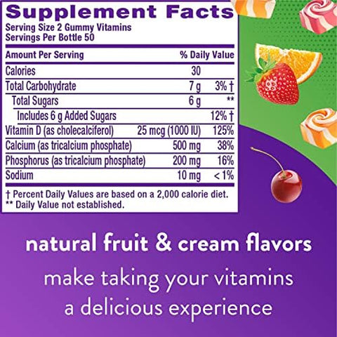 Viactiv Calcium Chews and vitafusion Calcium Gummies 60 Chews and 100 Count Bone and Teeth Health Supplements