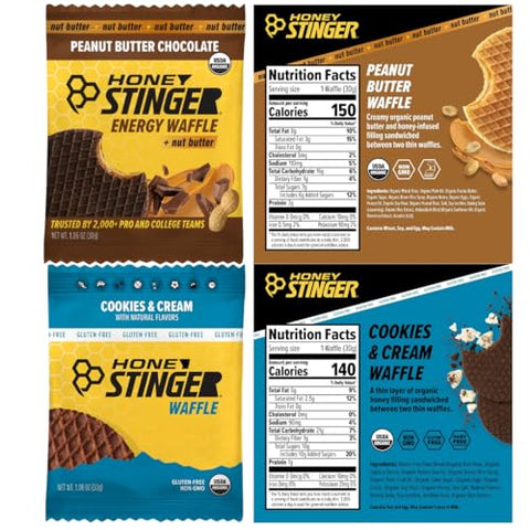 Honey Stinger Energy Waffle Variety Pack, 16 Count ÃƒÂ¢Ã¢â€šÂ¬Ã¢â‚¬Å“ Cookies & Cream, Honey, Vanilla, Salted Caramel, Cinnamon, Peanut Butter, Peanut Butter Strawberry & Peanut Butter Chocolate ÃƒÂ¢Ã¢â€šÂ¬Ã¢â‚¬Å“ On-the-Go Energy Snacks