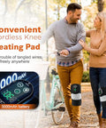 Flaremore Cordless Heated Knee Massager With Vibration Heated Knee Brace Wrap Heating Knee Pad For Knee Elbow Knee Heating Pad For Arthritis With 6 Heating Levels 3 Massage Modes&Timer (Black+White)