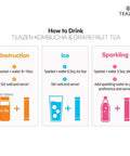 Teazen 5 Flavor 50 stick Variety Pack Kombucha Lemon Berry Citrus Peach flavor (7.05oz 40 Sticks) & Pink Grapefruit Hibiscus and Green Tea Powdered Drink Mix (1.76oz 10 Sticks)