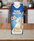 Pure Protein Vanilla Protein Shake, 30g Complete Protein, Vitamins A, C, D, and E plus Zinc to Support Immune Health, Ready to Drink and Keto-Friendly, 11oz Bottles, 12 Pack
