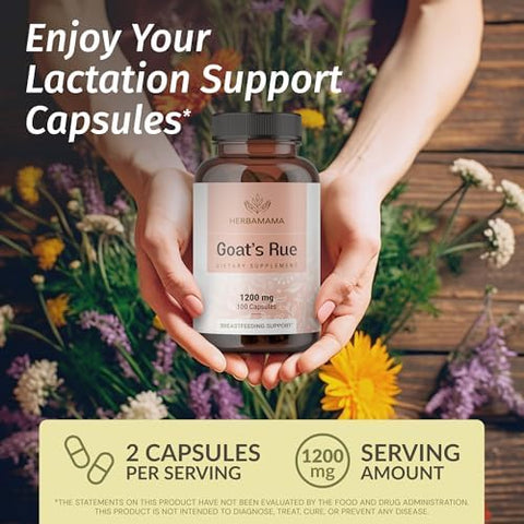 Herbamama Goat'S Rue And Milk Thistle Kit - Bundle Of 1200 Mg Goat'S Rue Capsules & Milk Thistle Liver Detox Drops 2 Fl Oz - Vegan Non-Gmo Sugar & Alcohol- - 2 Pack