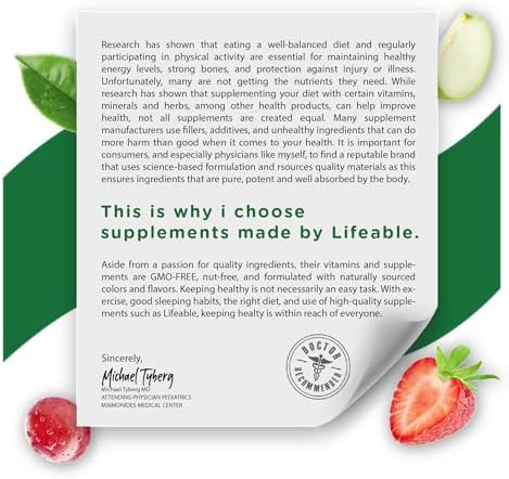 Lifeable Sugar Free Vitamin D for Kids 1000 IU Great Tasting Natural Flavor Gummy Supplement Gluten Free Vegetarian Chewable for Strong and Healthy Bones for Children Teen Toddler 90 Gummies