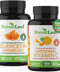 Forestleaf Immune Support Supplement With Vitamin C Quercetin For Immunity - Immune Boosters For Adults With Liposomal Vit C Quercetin & Stinging Nettle - 2 In 1 Immune System Defense Booster
