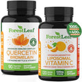 Forestleaf Immune Support Supplement With Vitamin C Quercetin For Immunity - Immune Boosters For Adults With Liposomal Vit C Quercetin & Stinging Nettle - 2 In 1 Immune System Defense Booster
