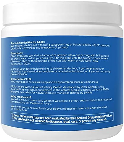 Natural Vitality Sweet Lemon Flavor Magnesium AntiStress Drink Mix 8 Oz