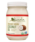Kevala Organic Coconut Oil - Great for High-Heat Cooking and Baking at Home, Ideal for Oil Pulling Due to Its Antimicrobial Properties and Pleasant Taste, Easy Storage with a Glass Jar of 16 oz