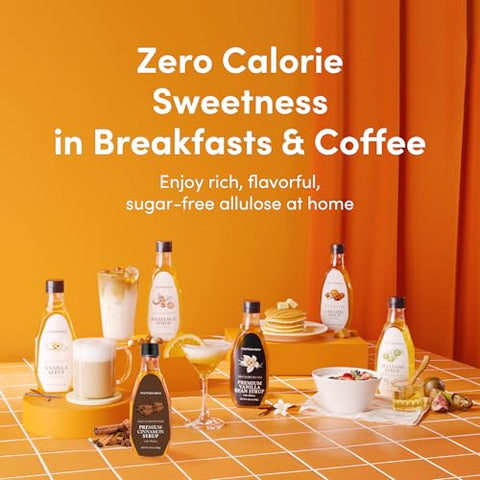 MONKSHUSHU Vanilla Allulose Syrup 18.7 Fl Oz for coffee, drinks - Keto Diet, Vegan friendly, Diabetes-Safe - Zero Calorie, Liquid type Sugar Substitute - Monk Fruit - Gluten Free, 0g Net Carbs, Non-GMO