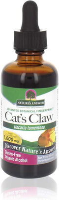 Nature'S Answer Cat's Claw Bark Liquid Extract Supplement 2 Ounce - with Organic Low Alcohol Cats Claw Tincture & Capsules Alternative for Joint & Muscle Support Vegan Non-GMO Gluten Kosher