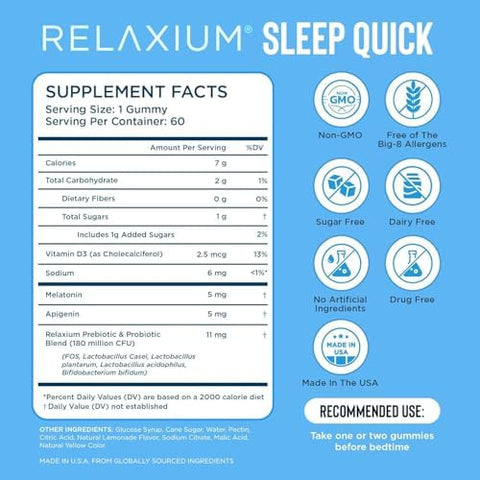 Relaxium Sleepquick & Calm Gummies 144 Count 5Mg Melatonin Magnesium Ashwagandha Nonhabit Forming 72Day Supply Travelfriendly
