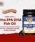 Barlean'S Omega 3 Fish Oil Supplements Supplement Softgels For Men And Women 1300 Mg Ultra Epa And Dha Fatty Acids Orange Flavored 60 Count