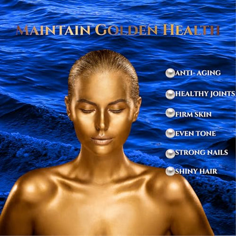 Goldopus Marine Collagen Peptides Powder With Hyaluronic Acid Coenzyme Q10 Vitamin C - Promote Firm Skin Strong Nails&Hair Healthy Joints - Hydrolyzed Collagen From Atlantic Cod - 10G Per Serving