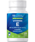 Rite Aid Vitamin E Softgel 268Mg, 100 Count, Antioxidant And Immune Support, Healthy Brain Function